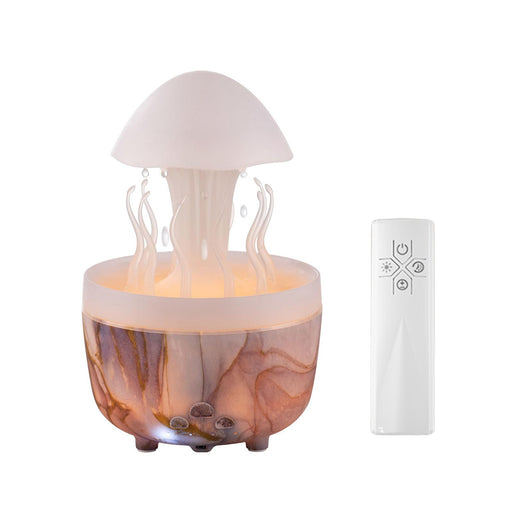 Crofta Small Humidifier US Plug with Changing Colors for Room Farmhouse Yoga Gold marble pattern