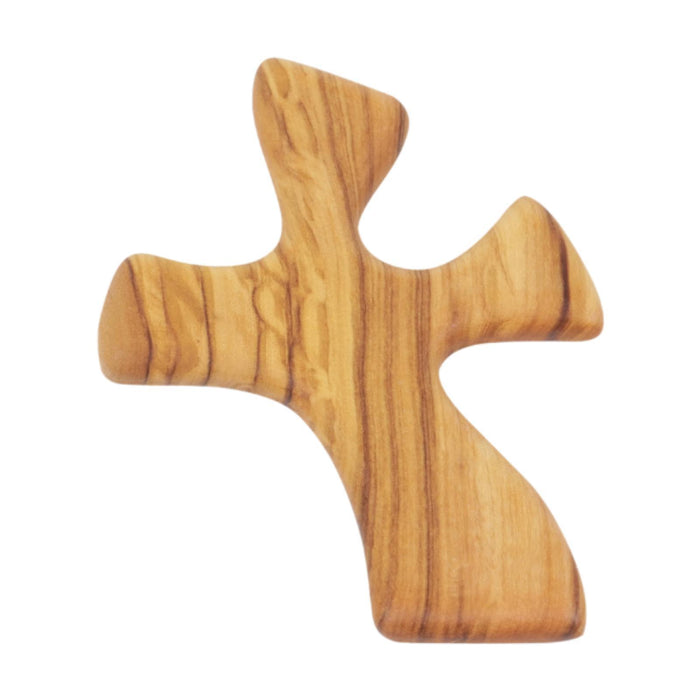 Crofta Wood Prayer Cross Memorial Comfort Holding Comfort Handheld Clinging Cross