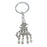 1pcs Round Silver Split Key Ring Key Holder w. Punk Skull Skull Hand Pendent