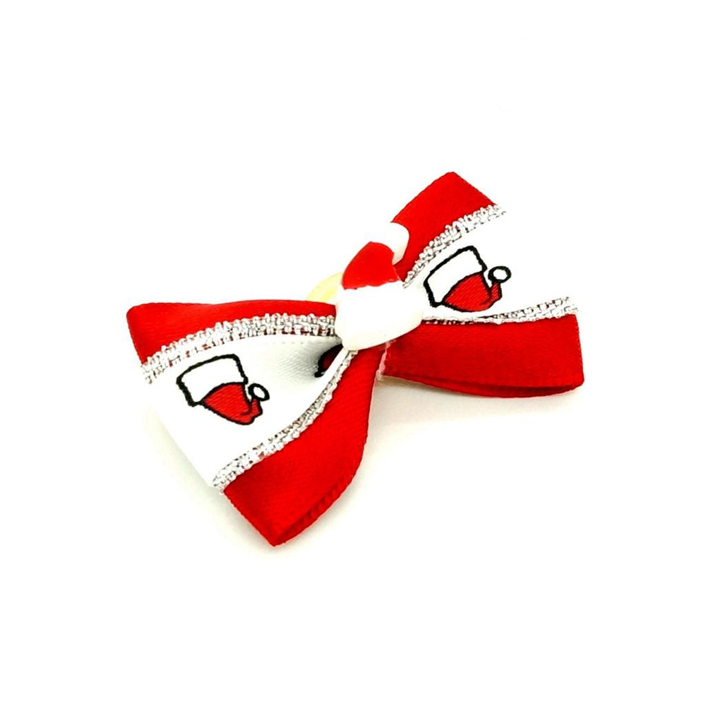 Crofta Christmas Santa Hat Pet Hair Rubber Band Rope Hair Bow Dog Charm Decor