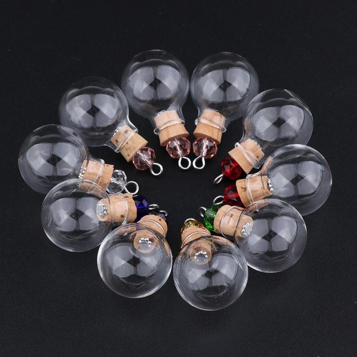 10 Pieces 4ml Mini Empty Glass Wishing Bottles Perfume Jars with Screw Cork Stopper for DIY Necklace Pendant Arts & Crafts Projects Party Favors