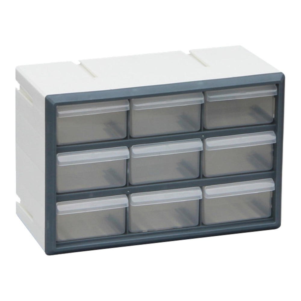 Crofta 9 Drawer Storage Organizer Cabinet Bead Organizer for Storing Nuts and Bolts grey and white