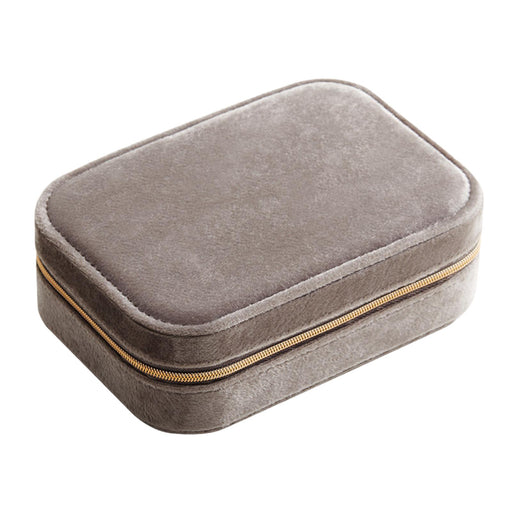 Crofta Jewelry Storage Box Travel Storage Case Display Case for Rings Watches Studs grey