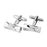 Crofta 1 Pair Mens Groom Shirt Twist Cufflinks Cuff Links Wedding Jewelry Silver