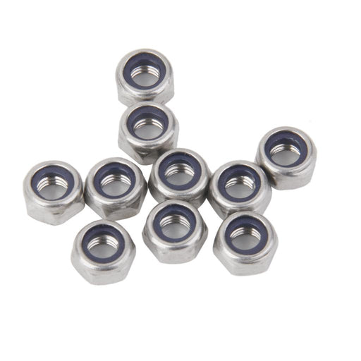 Crofta 10Pcs M5 Stainless Steel A2 Nylon Collar Insert Self-lock Nuts Bolts Screws