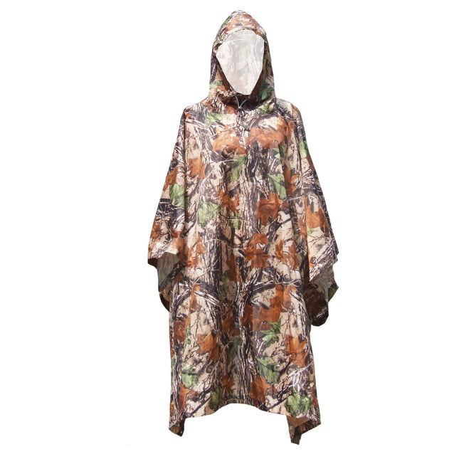 Crofta Waterproof Bionic Raincoat Poncho Hunting Riding Camping Hiking Camouflage