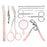 Crofta 10pcs/set Eyebrow Tools Tweezers Scissors Razor Eyelash Curler Set Kit