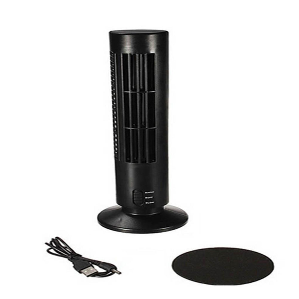 Crofta Portable Air Fan Desktop Home Office Personal Mini Cooling USB Cooler Black