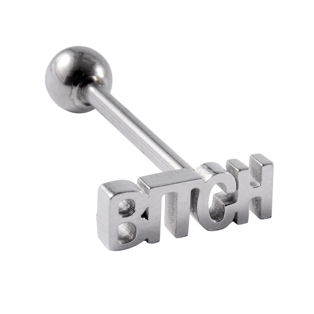 Crofta Tongue Stud Stainless Steel Letter Tongue Stud for Girls Boys Weddings Party E