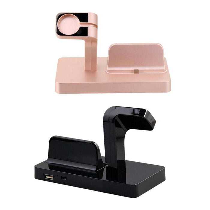 Crofta For Apple Watch Stand, For iPhone Docking Station, 2-in-1 Multi-Charging Station Hub for Apple Watch Series and All Smart Phone