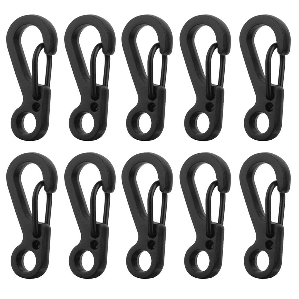 Crofta 10pcs Black Hanging Buckle Carabiner Clip Snap Spring Hook Keychain Keyring