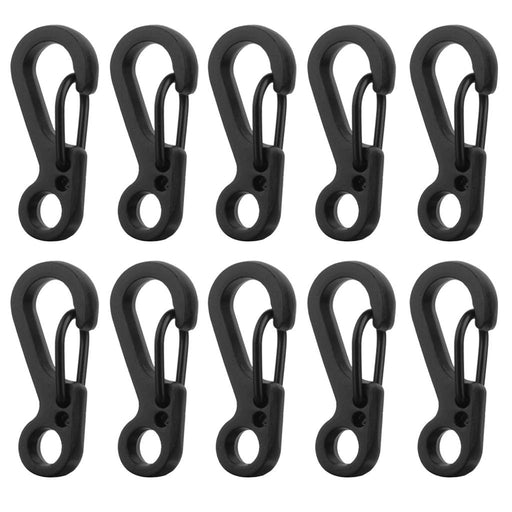 Crofta 10pcs Black Hanging Buckle Carabiner Clip Snap Spring Hook Keychain Keyring