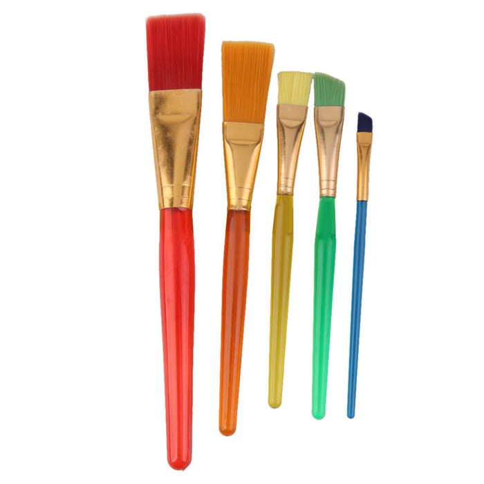 5pcs Chunky Nylon Brush Set For Kids Paint Art Craft Drawing Brush