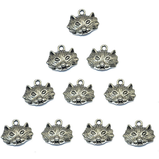 10pcs Antique Tibet Silver Alloy Wolf Face Head Charms for Jewelry Making