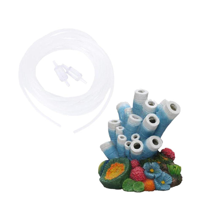 Crofta Aquarium Underwater Bubbling Coral Ornament with Air Pipe Fish Tank Decor