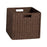 Crofta Woven Storage Basket Folding Sundries Organizer for Apartment Household Dorm Dark Brown 1pcs