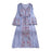 Crofta Women Dress Embroidered Floral Casual Beach Dress for Street Daily Festivals Light Blue