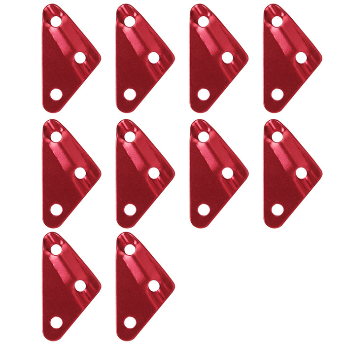 Crofta 10pcs Alloy Triangle Camping Tent Guy Line Bent Runners Fastener Red-M