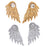 Crofta 2 Pairs Fashion Women Angel Feather Wing Earrings Rhinestone Dangle Ear Stud