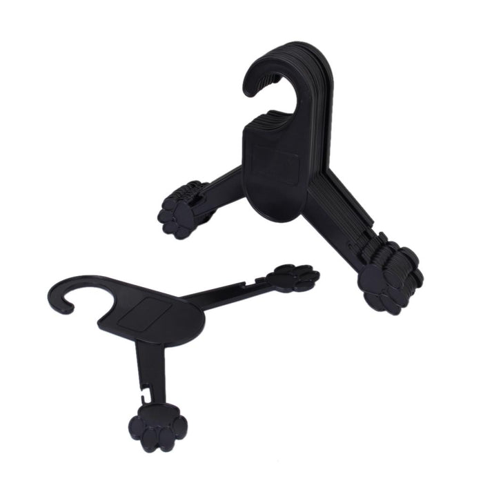 Crofta 10Pcs Black Plastic Pet Dog Clothing Hangers Size M