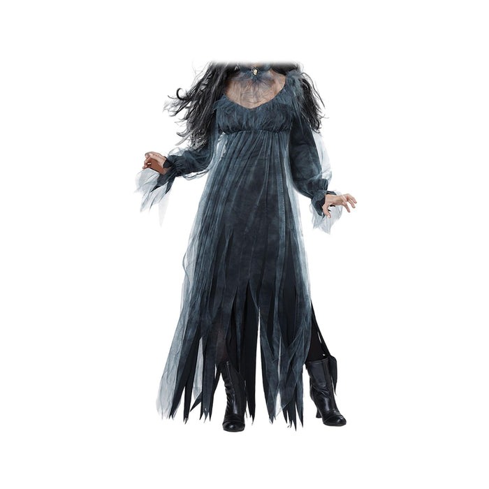 Witch Dress Long Gothic Black Performance Dress up Full Length Vampire Dress No Hood L