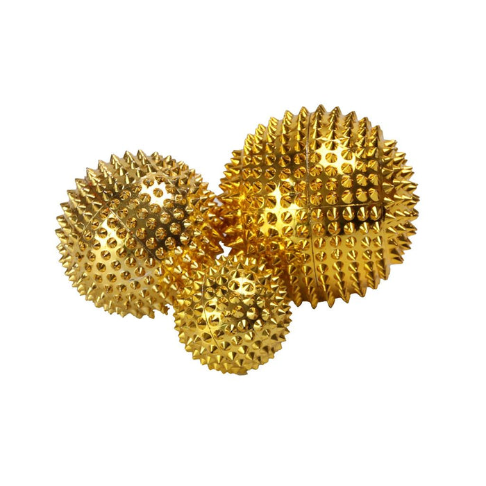 3 Pieces Magnetic Spiky Roller Acupressure Massage Ball Relief Pain Gold