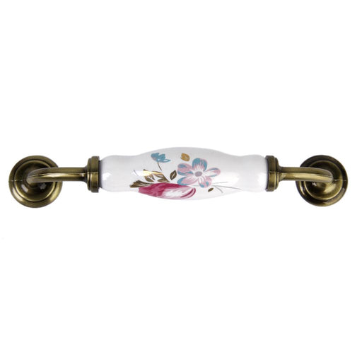 Crofta 1 x Pastoral Tulip Ceramic Cabinet Cupboard Retro Drawer Pull Handle