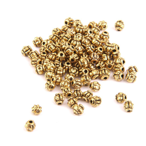 Crofta 100pcs Gold Alloy Pumpkin Spacer Beads 4mm