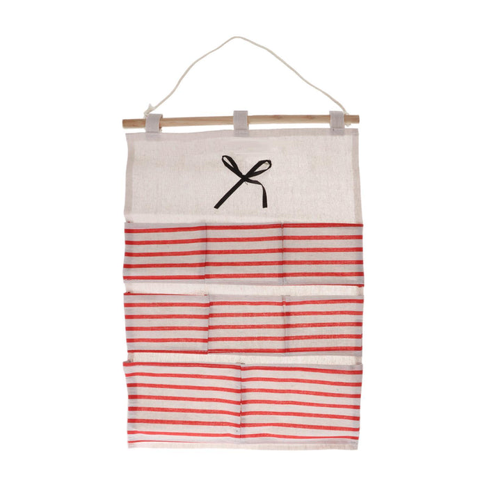 Wall Hanging Bag Modern over The Door Holder Case for Home Bathroom Wardrobe Red with 8 Pockets