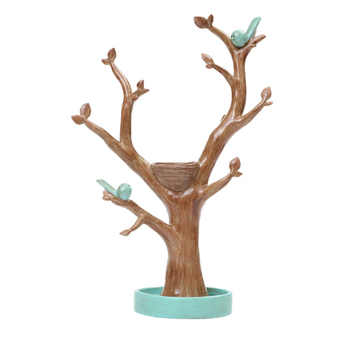 Crofta Tree Shaped Jewelry Key Storage Rack Ring Earrings Holder for Dressing Table Green Base