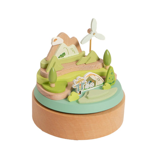 Crofta Wooden Music Box Figurine Home Decoration Accessories for Desk Home Holidays