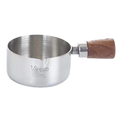 Crofta Short Wood Handle Stainless Steel Milk Pot Saucepan for Induction Cooker