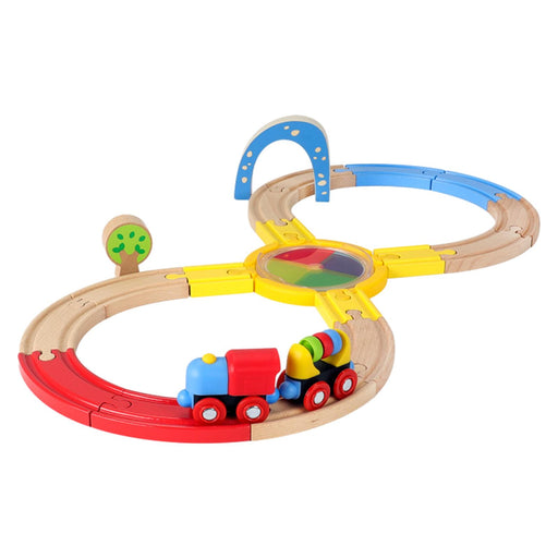 Crofta Wooden Train Set for Toddlers Kids Valentines Day Gifts for Preschool Age 3~6