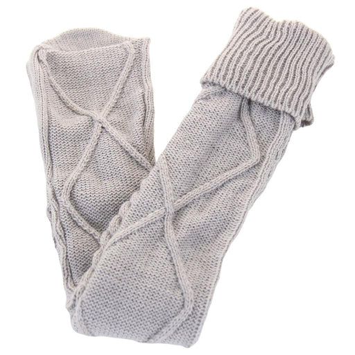 2Pcs Winter Long Stocking Knit Thigh High Long Tube for Women Fall Gray