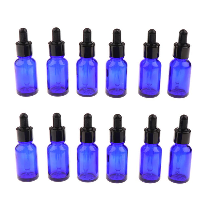 12 Pieces Empty Essential Oil Bottle Glass Liquid Aromatherapy Dropper  15ML