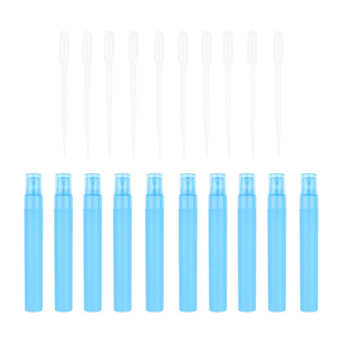 10 Piece 30ML Perfume Spray Bottle Refillable Atomizer with 10 Sucker  Blue