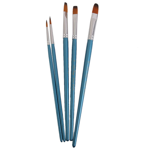 5pcs Assorted Size Artist Painting Brushes Set- Blue