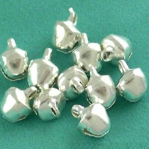 100pcs Silver Tone Brass Jingle Bells Charm Bead Jewelry Findings 8mm