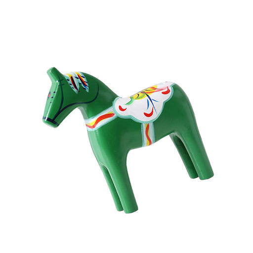 Crofta Wooden Dala Horse Ornament Color Painting for Collection Home Decor Souvenir green