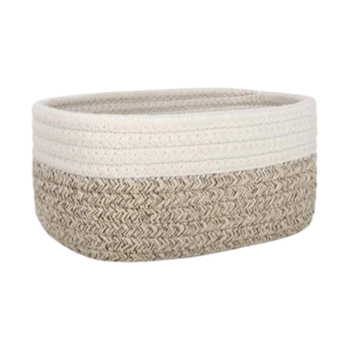 Crofta Cotton Rope Basket Desktop Sundries Storage Basket for Baby Dog Toy Entryway 20cmx15cmx11cm