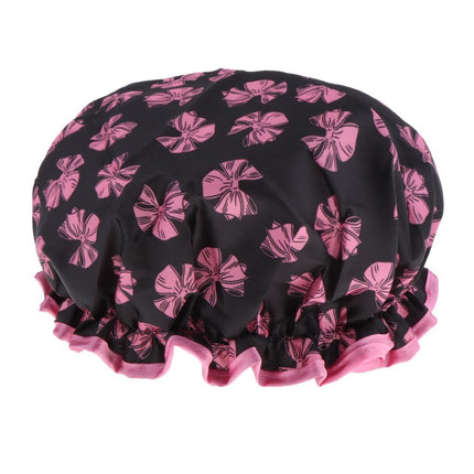 Crofta Waterproof Double Layer Shower Cap Bath Hair Protection Adult Bath Accs D