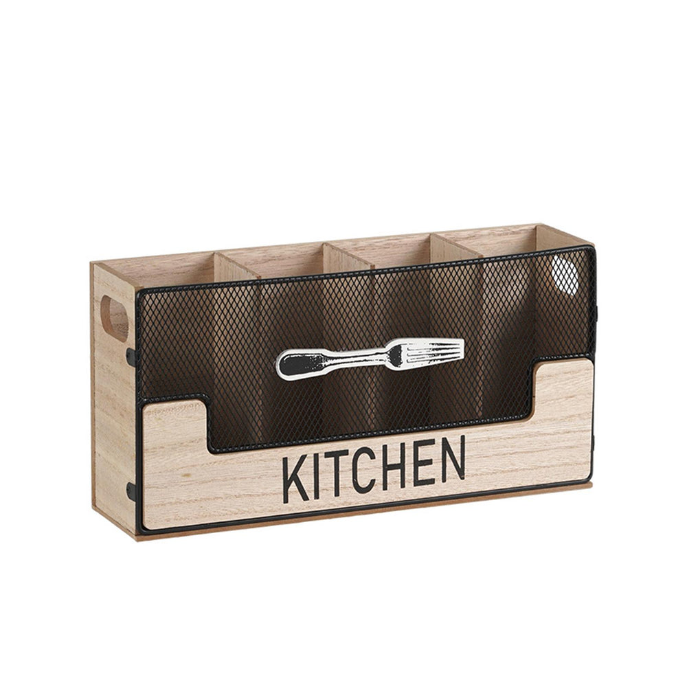 Wood Flatware Organizer Tableware Storage Box for Restaurant Hotel Household