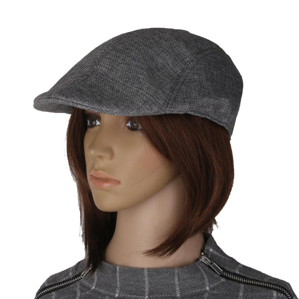 Crofta Winter Peaked Cap Flat Hat Beret Hat Cabbie Newsboy Golf Cap Grey