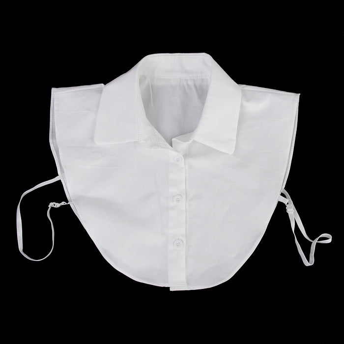 Crofta Women Girls Ladies Elegant Half Shirt Blouse Detachable Collar White