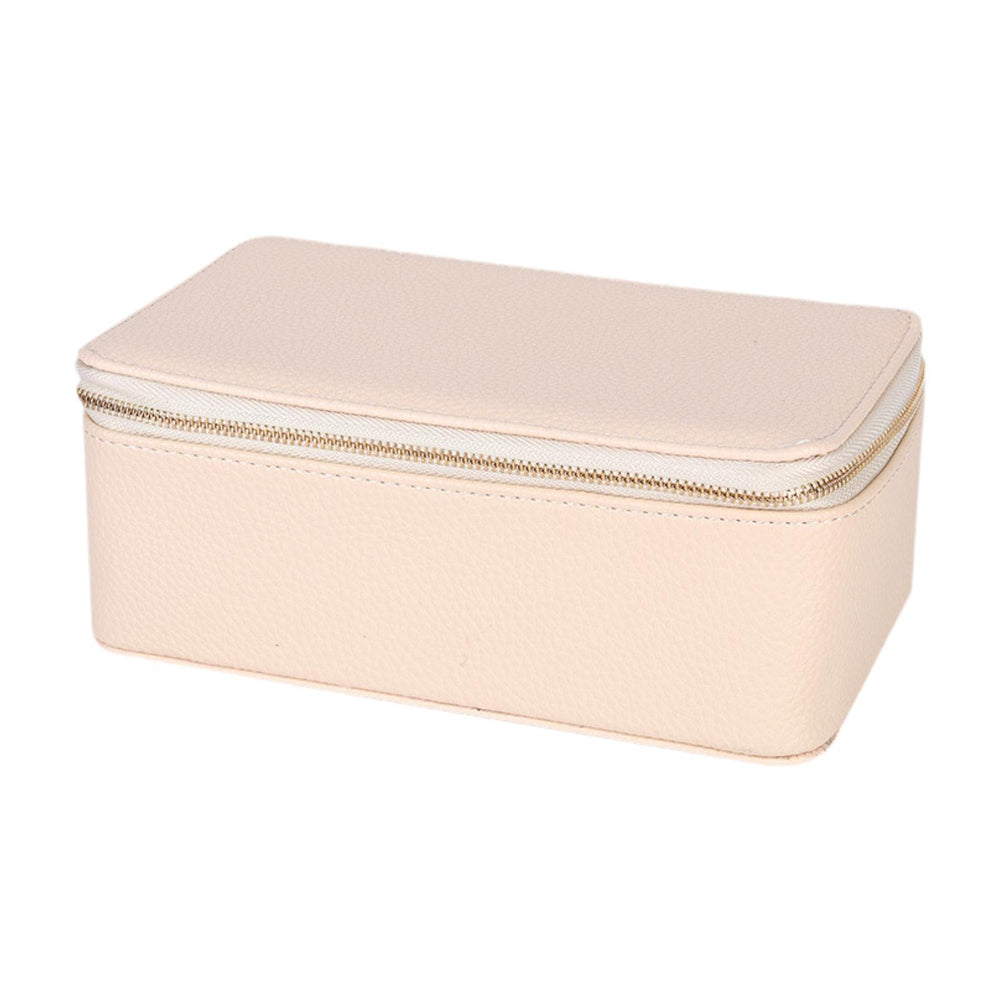 Crofta Jewelry Box Organizer with 12 Bags Gift Jewelry Storage Box for Rings beige