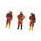 Crofta 3x Standing Firefighter Figure Model Resin Character Doll School Project Model 2.8cm orange