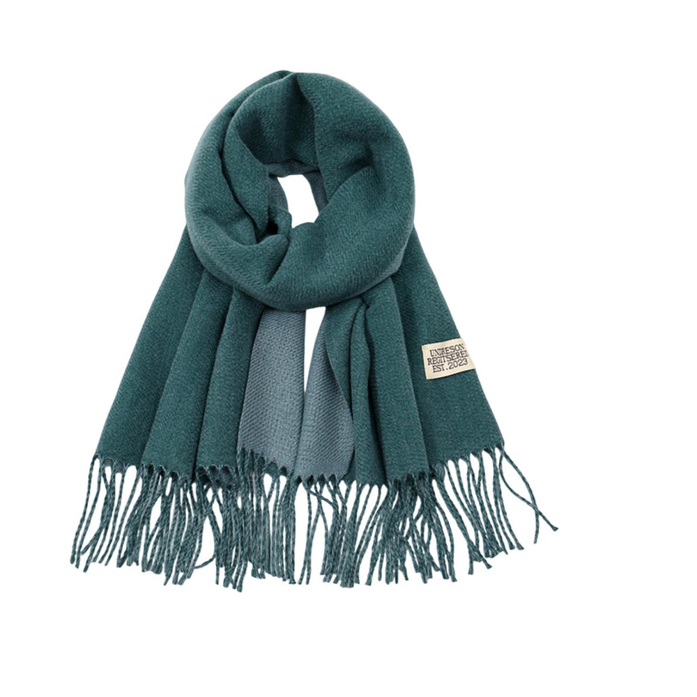 Crofta Pashmina Shawl Wrap Fashionable Long Winter Scarf for Bedroom Office Wedding Cyan