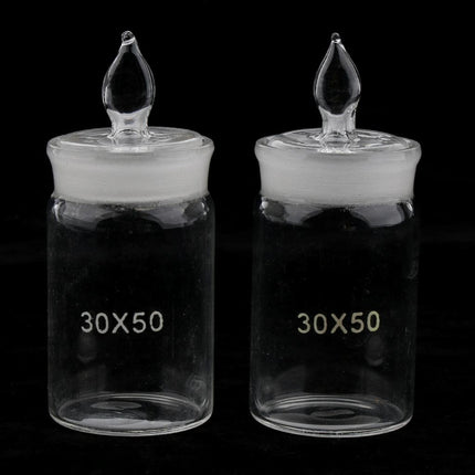 Crofta 2 Pieces Laboratory Glassware Weighing Bottle with Cup 30Ã—50mm