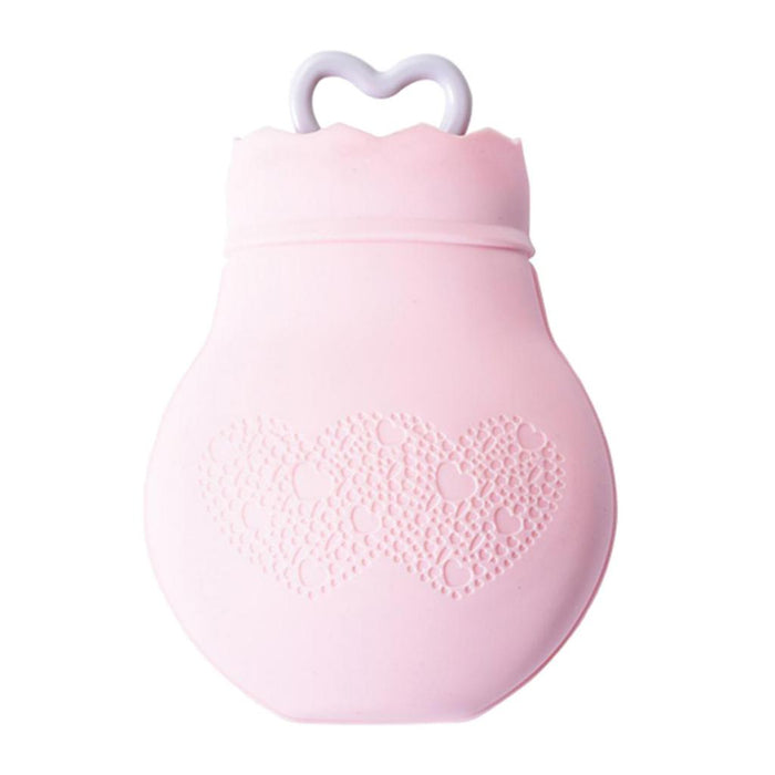 Crofta Silicone Hot Water Bottle Winter Warm Relaxing Heat Cold Therapy Pink 01