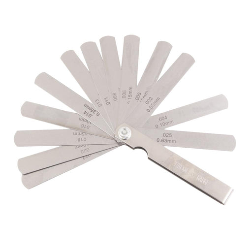 Crofta 1 Set Metric/Inch Feeler Filler Gauge with 15 Blades Valves Measure Tool